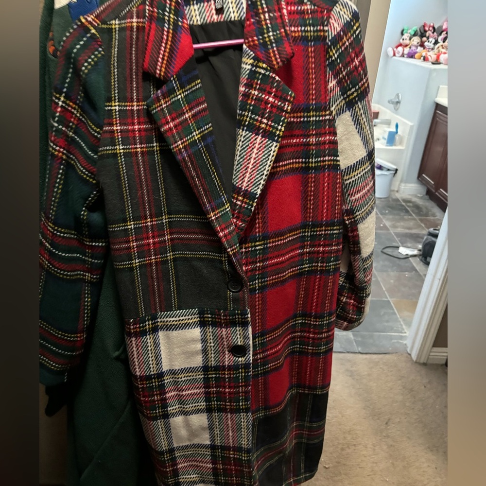 Current Mood Plaid Coat